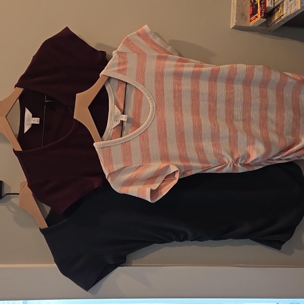 Set of 3: Alma Short Sleeve Maternity Knit Top